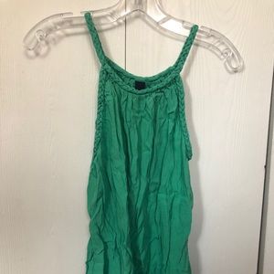 Gap green tank with braided straps, size M